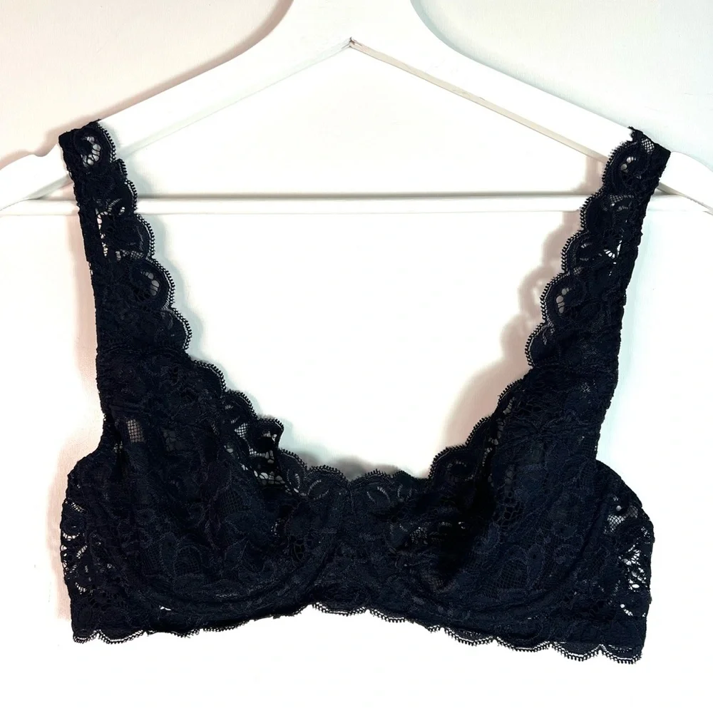 Hanro Moments Underwire Lace Bra Size 34C